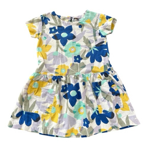 Tea Collection Other - Tea Collection Blue, Yellow & Mint Floral Pocket Dress